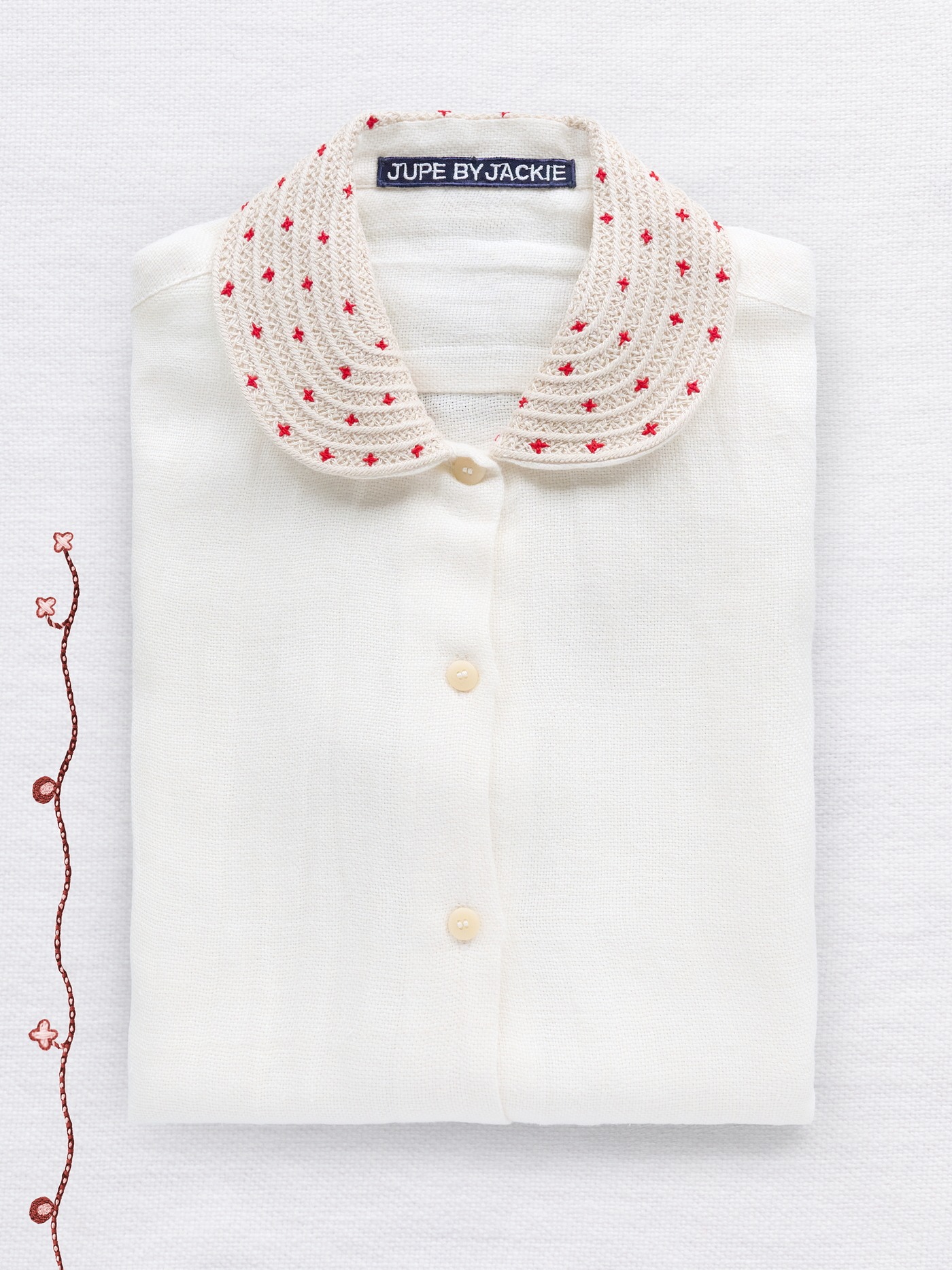 美品 Jupe by Jackie OpenCollar Gauze Shirt New in | Jupe by Jackie
